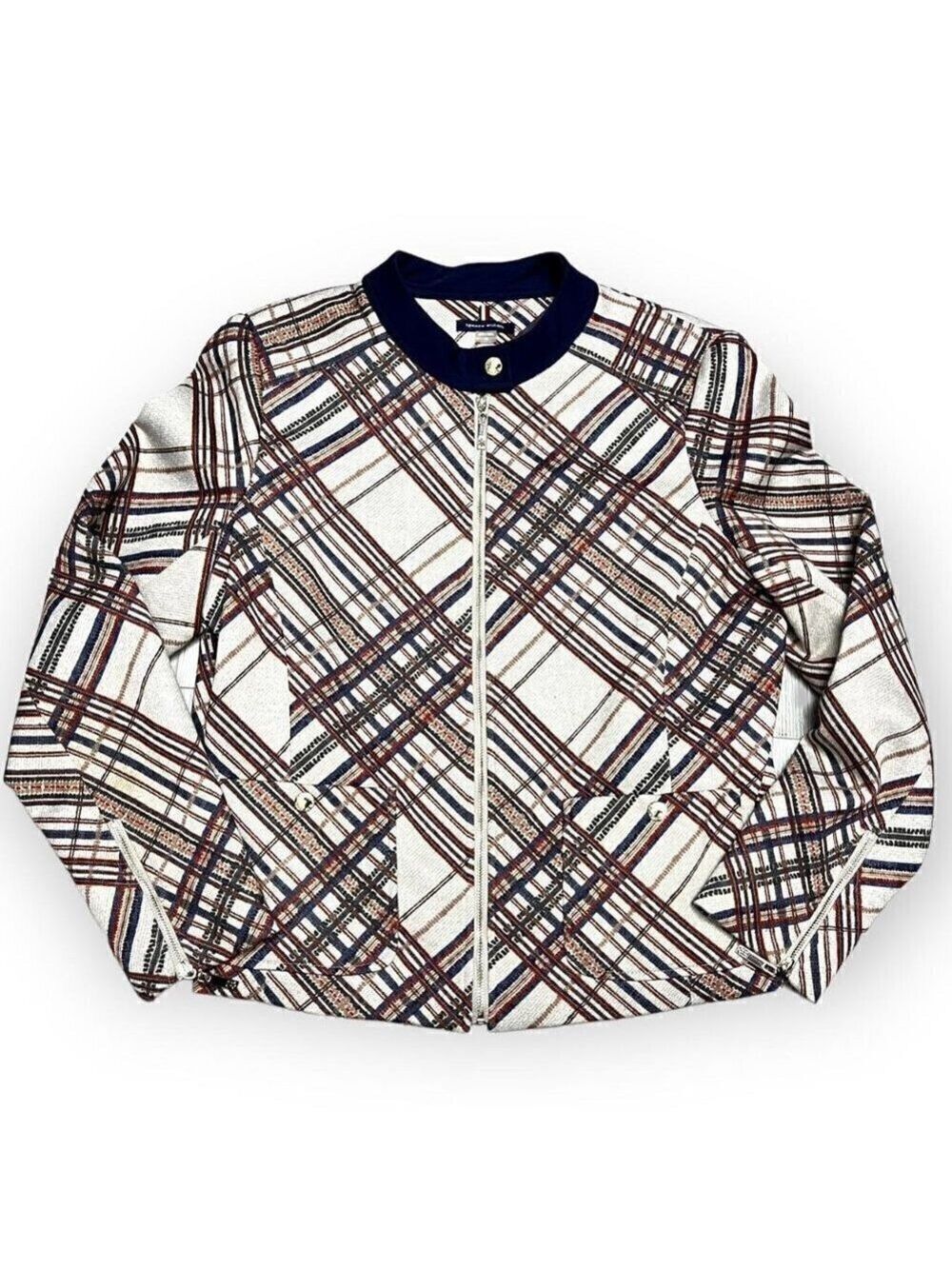 Tommy Hilfiger Soft Check Luxury Designer Women’s Jacket - Womens 12